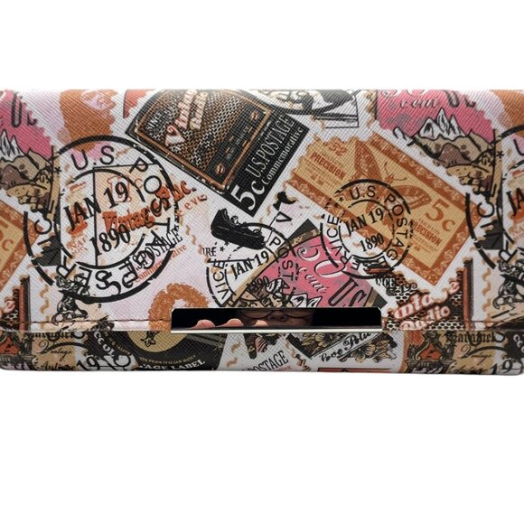 EUC Time & Tru Piper Style Postage Stamps Wallet - Picture 11 of 12